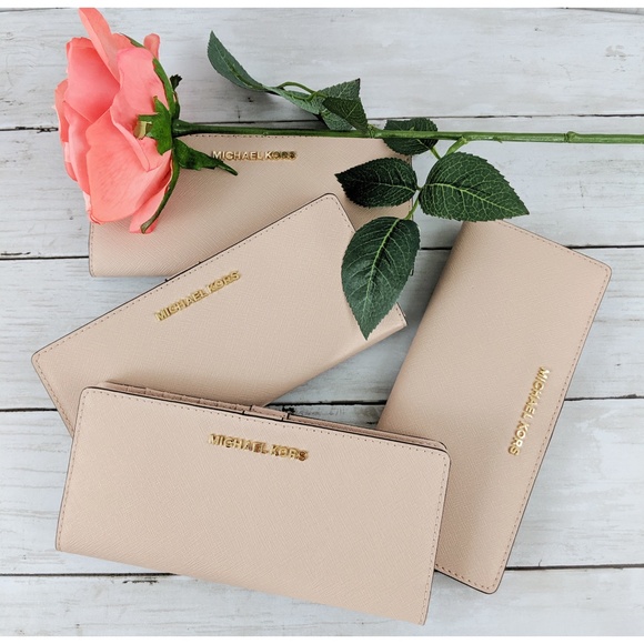 MICHAEL KORS WALLET FLAT SLIM BIFOLD LEATHER JET - Picture 1 of 7